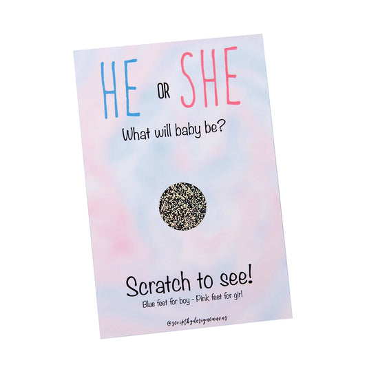 Gender Reveal "He or She" Scratch Off Cards