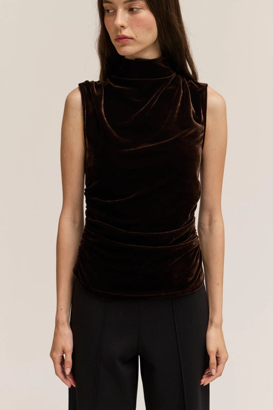 Chocolate Velvet Sleeveless Top