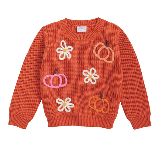 Pumpkin & Flower Chainstitch Sweater