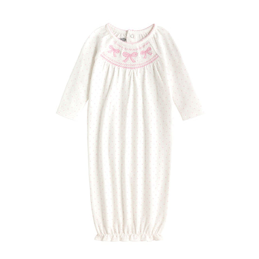 Pink Bow Smocked Gown