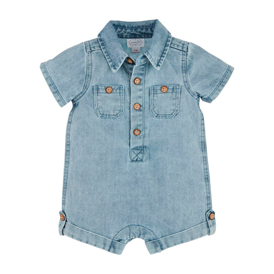 Light Wash Denim Shortall