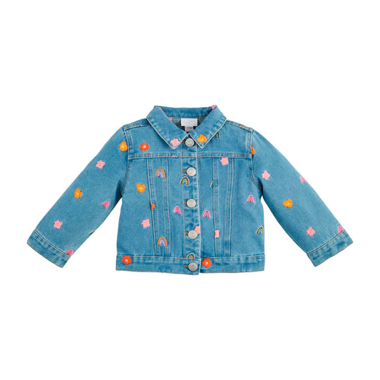 Floral Embroidered Denim Jacket