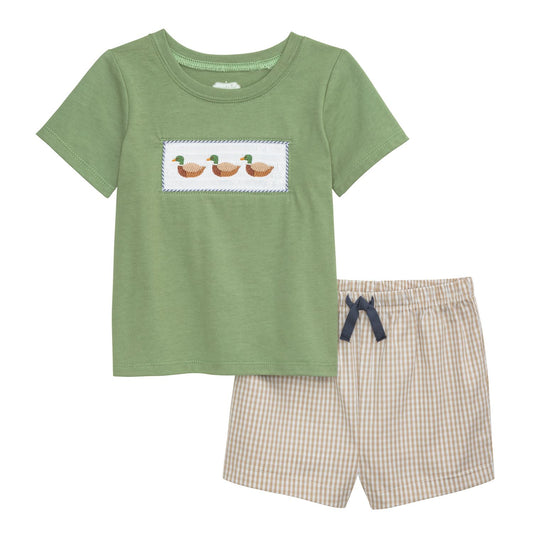 Smocked Mallard Shorts Set