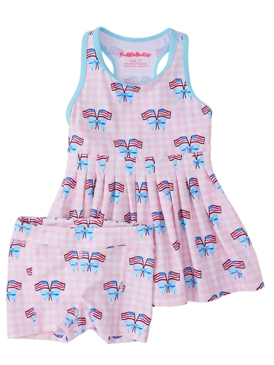 Patriotic Gingham Active Dress