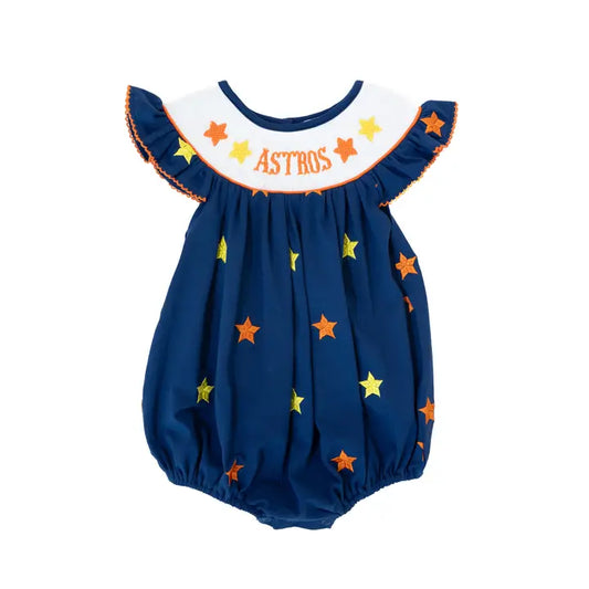 Astros Stars Smocked Bubble & Dress