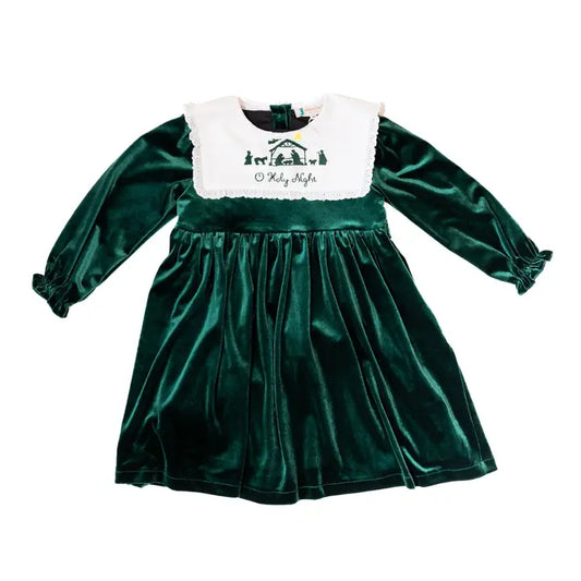 Green Velvet Nativity Dress