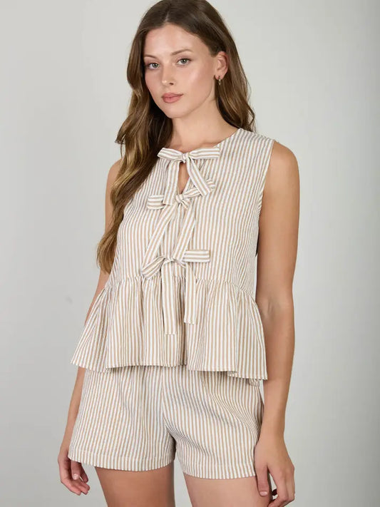 Mocha Stripe Tie Set