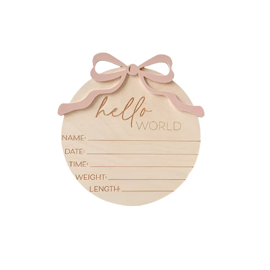 Hello World with Bow Baby Announcement