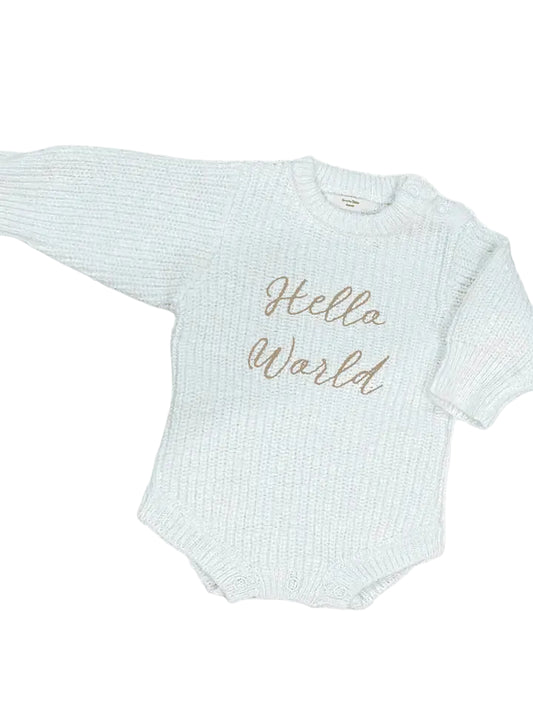 Hello World Announcement Sweater Onesie