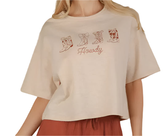 Howdy Cowgirl Oversized Crop