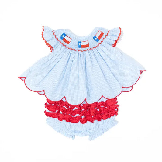 Texas Flag Smocked Set