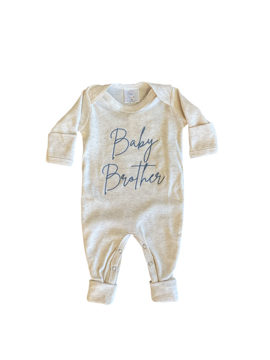 Baby Brother Blue Onesie