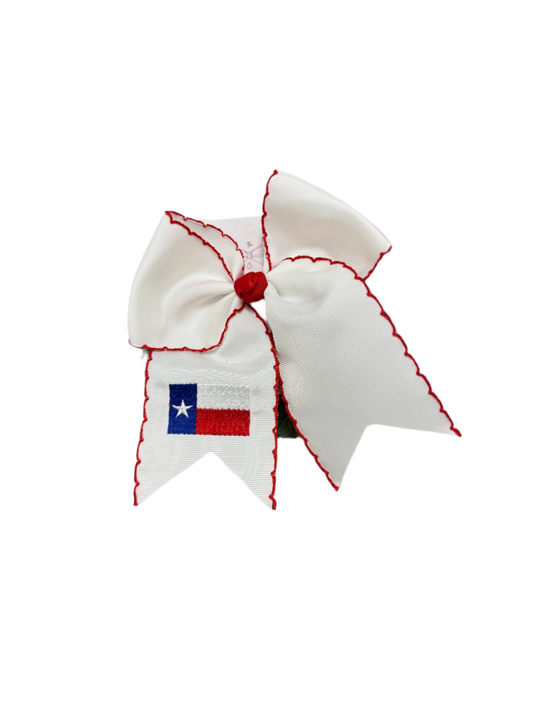 Texas Flag Embroidered Bow