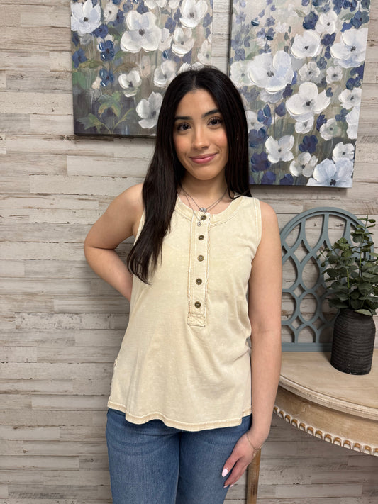 Henley Khaki Tank