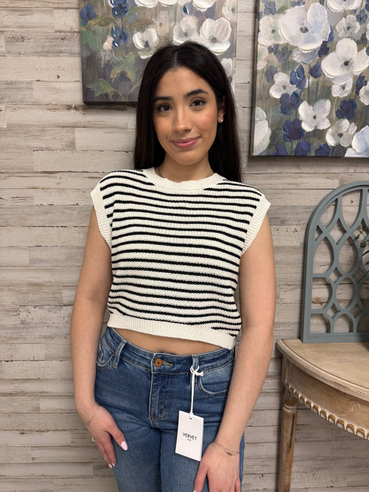 Serena Stripe Knit Top