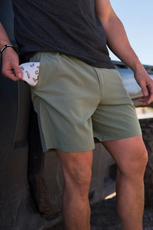 Light Sage Fish - Everyday Shorts