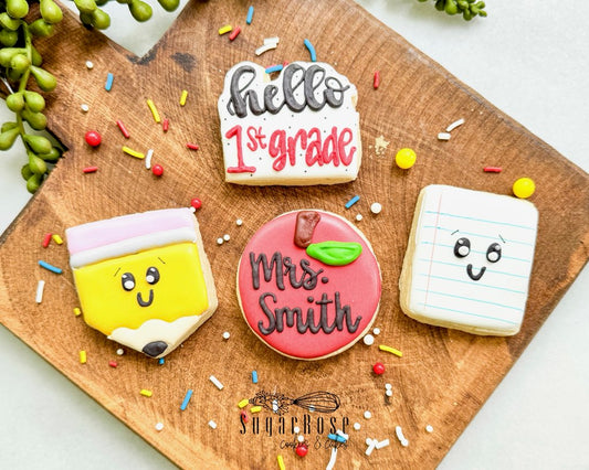 Back To School Mini Sleeve Set of 4 Cookies