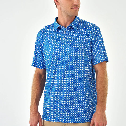 Performance Polo - Texas Blue & White