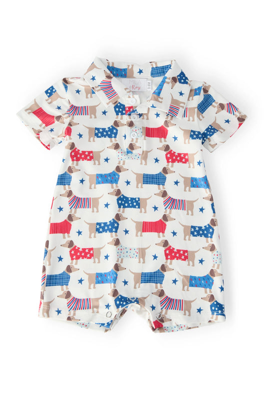 Patriotic Pups Shorty Romper