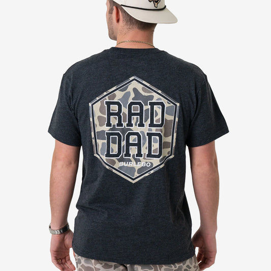 Rad Dad Deer Camo Tee - Heathered Black