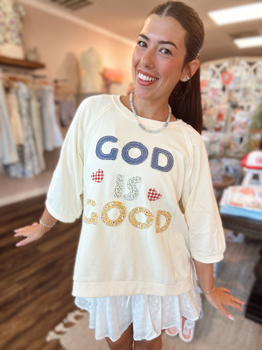 God Is Good Patchwork Tee
