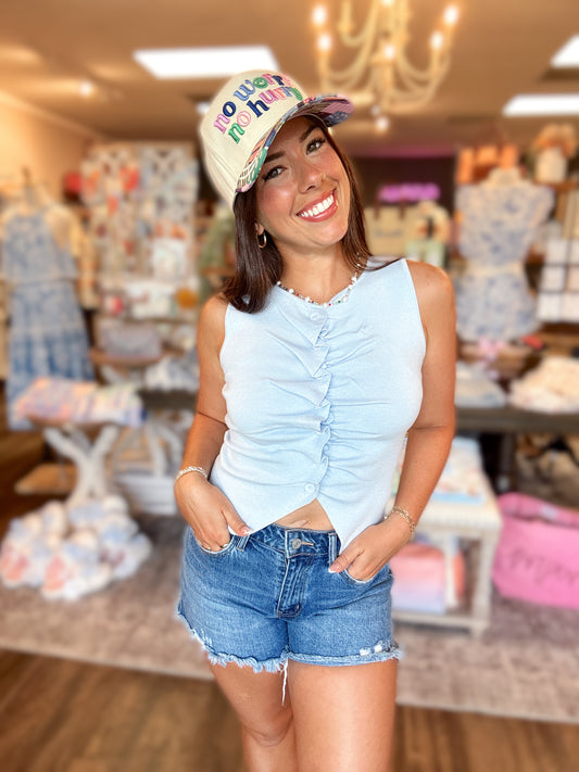 Sky Pleated Top