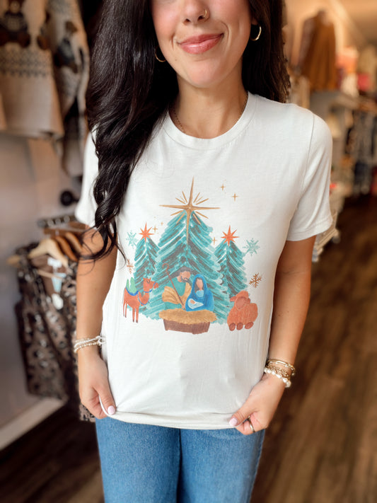 Oh Come Let Us Adore Christmas Tee