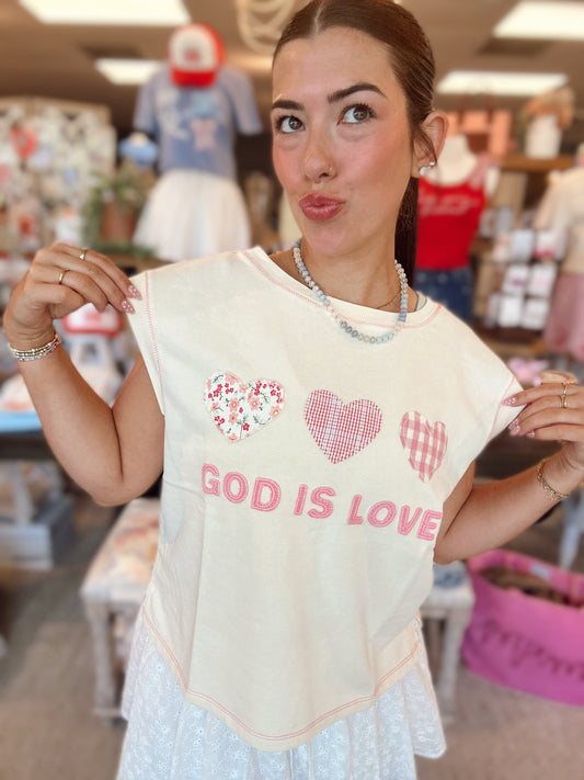 God Is Love Patchwork Tee