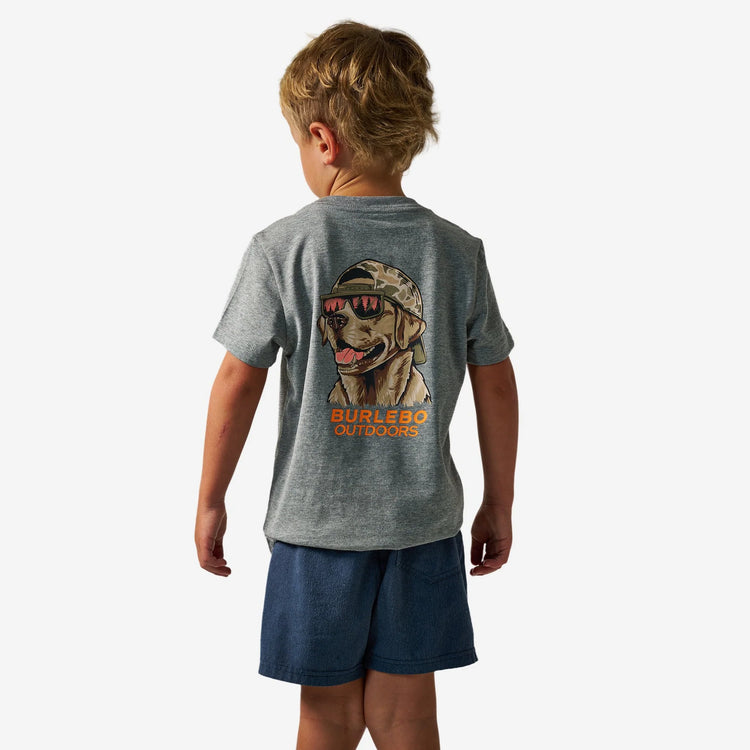 Mallard Camo Dog Youth Tee - Dark Heather Grey
