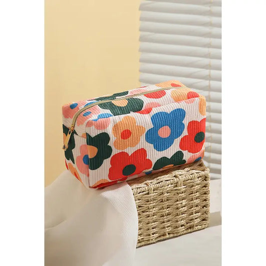 Floral Print Cosmetic Bag