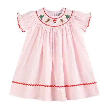 Pink Santa Smocked Dress