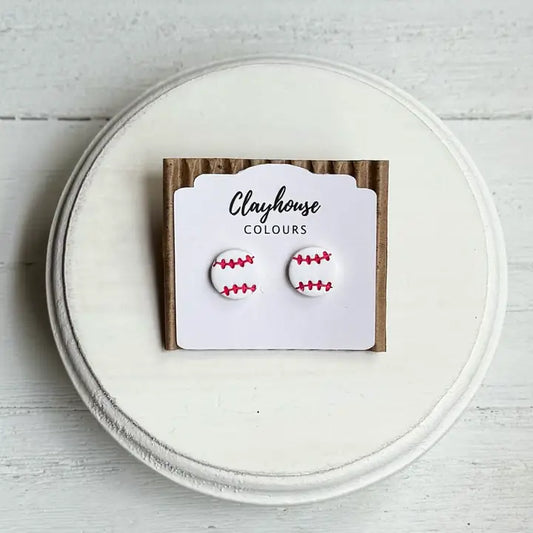 Clay Baseball Earrings