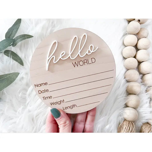Hello World Wooden Sign