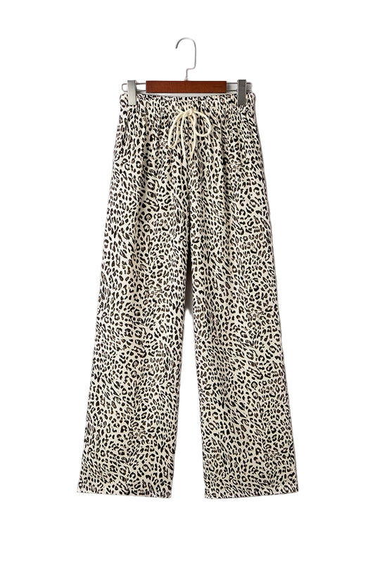 Drawstring Leopard Pants