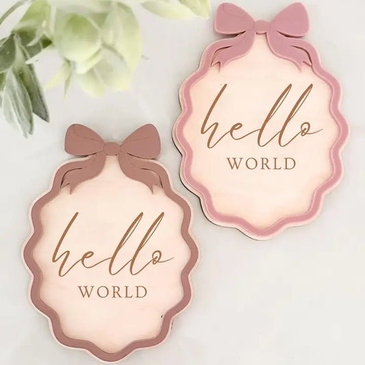 Hello World Baby Announcement Board