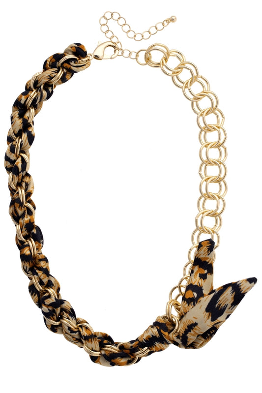 Maia Leopard Scarf Necklace