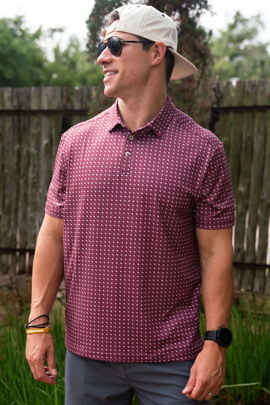 Texas Maroon & Grey - Performance Polo