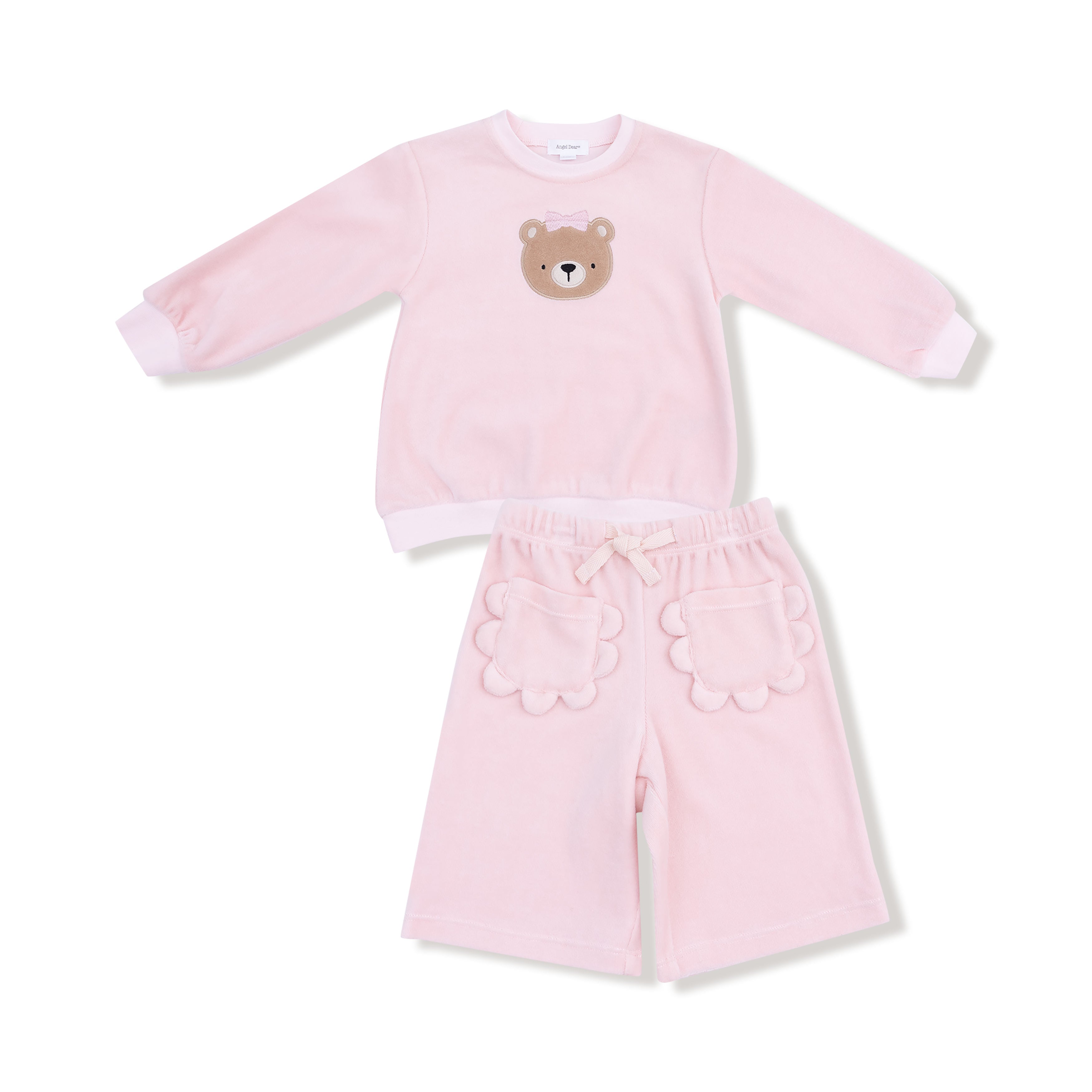 BALLOON CHIC - Velour Teddy Babygrow  - White main image 0