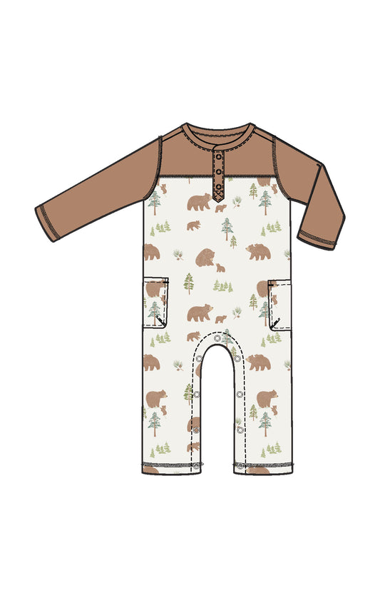 Sweet Brown Bears Romper