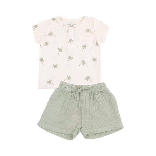 Palm Trees Henley Set
