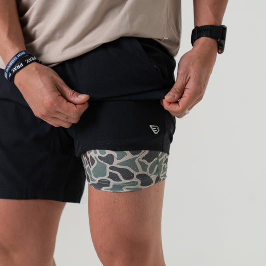 Heather Black Retro Duck - Athletic Short