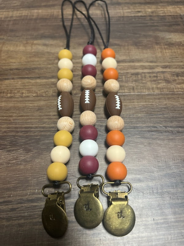 Three Hearts Football Paci Clips