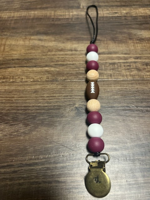 Three Hearts Football Paci Clips