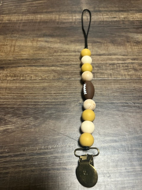Three Hearts Football Paci Clips