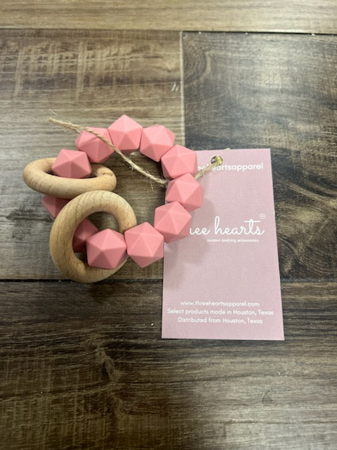 Three Hearts Beech Rattle