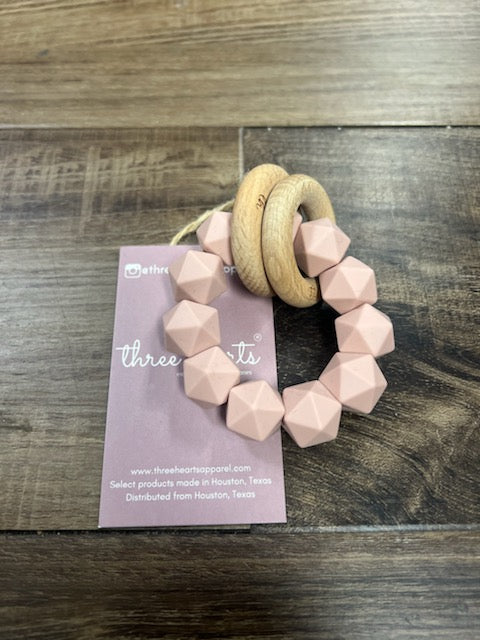 Three Hearts Beech Rattle