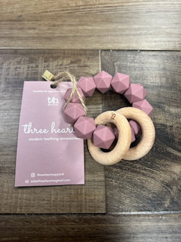 Three Hearts Beech Rattle