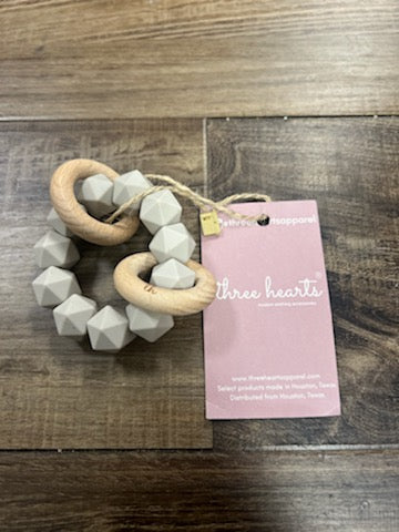 Three Hearts Beech Rattle