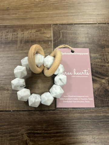Three Hearts Beech Rattle