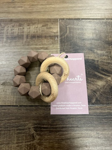 Three Hearts Beech Rattle